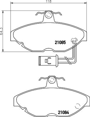 HELLA PAGID 8db355017691 -  Комплект тормозных колодок, дисковый тормоз